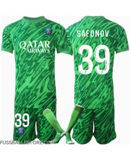 Günstige Paris Saint-Germain Matvei Safonov #39 Torwart Heimtrikotsatz Kinder 2024-25 Kurzarm (+ Kurze Hosen)